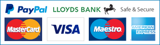 Secure payments with PayPal, Visa, Mastercard, Maestro, AMERICAN, EXPRESS, Lloyds Bank - Safe and Secure